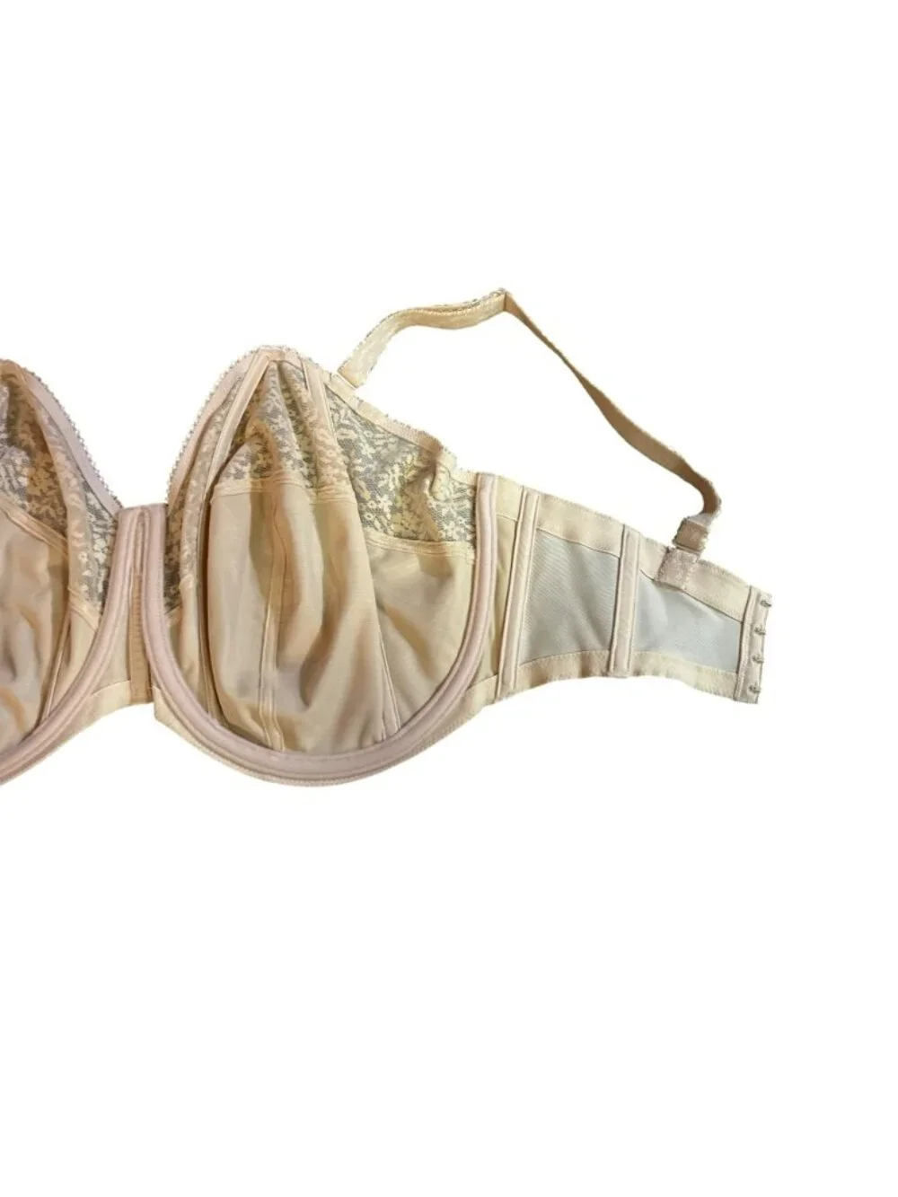 Goddess Sheer Lace Full Coverage Underwire Bra 38L Nude Used - Picture 6 of 13